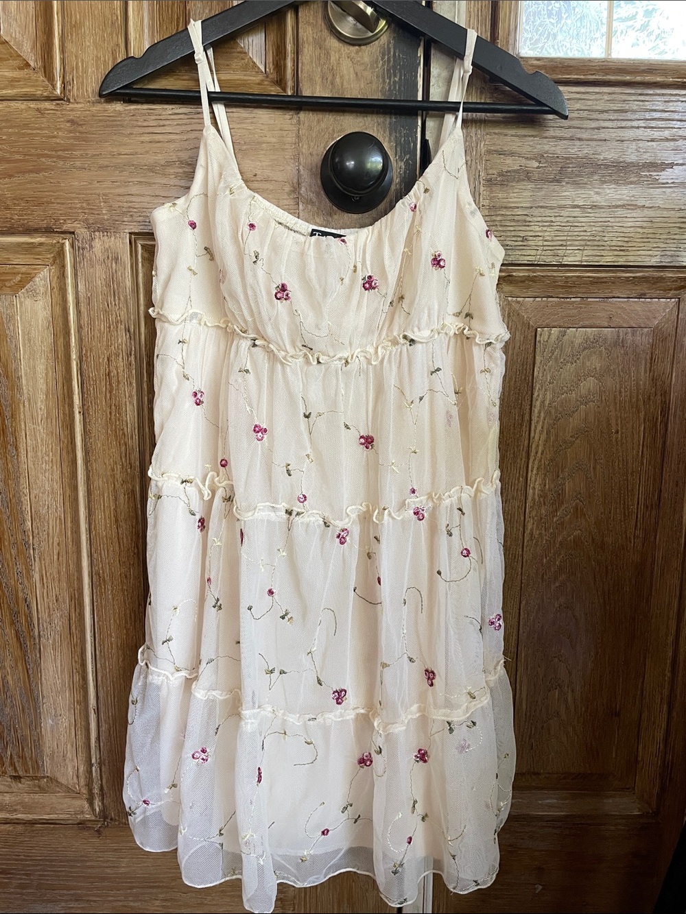 Trixxi Women’s Cream Floral Tiered Sundress